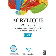 Acrylique bloc collé 1 côté 10F A3 360g