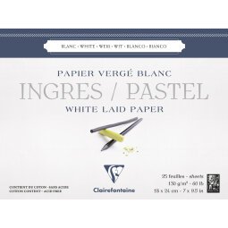 Ingres Pastel bloc collé 25F 18x24cm 130g - Blanc