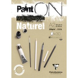 Paint'ON Naturel bloc collé 30F A2 250g