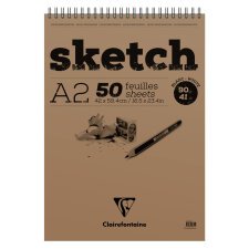 Sketch bloc spiralé 50F A2 90g - Blanc