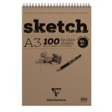 Sketch bloc spiralé 100F A3 90g - Blanc