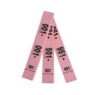 Carnet de 50 tickets vestiaires numérotés de 3 volets (dont 2 volets avec trous) - format 20 x 3 cm - rose