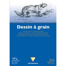 Dessin à Grain bloc collé 20F A3 160g