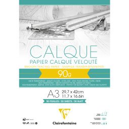 Papier Calque bloc collé 50F A3 90/95g