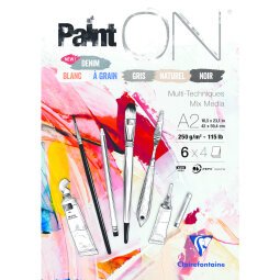 Paint'ON n°6 bloc collé 24F A2 250g assorti 6x4F - Assortiment