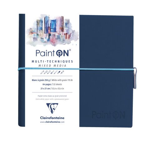 PaintON à Grain carnet cousu 32F 19x19cm 250g - Bleu nuit