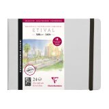 Etival Aquarelle carnet cousu 24F A5 300g grain fin (cartes postales) - Gris