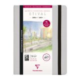 Etival Aquarelle carnet cousu 24F 21x16cm 300g grain fin (papier buvard) - Gris