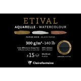 Etival Noir bloc collé 1 côté 15F 10x15cm 300g double grain