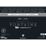 Fontaine Noir paquet 4 bords frangés 25F 56x76cm 300g grain fin