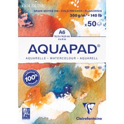 Goldline Aquapad bloc collé 50F A6 300g