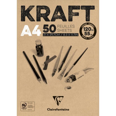 Kraft bloc collé 50F A4 120g