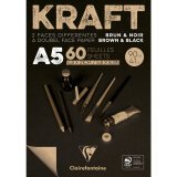 Kraft bi-face bloc collé 60F A5 90g