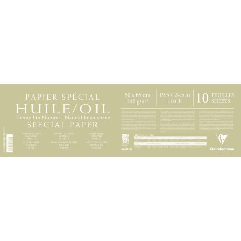 Papier Huile lin naturel paquet 10F 50x65cm 240g