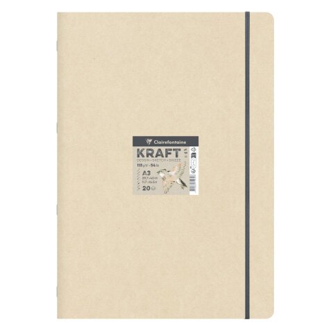 Kraft carnet piqué 20F A3 115g