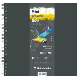 PaintON Noir carnet spiralé 30F 23,5x23,5cm 250g