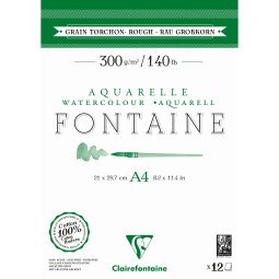 Fontaine bloc collé 2 côtés 12F A4 300g grain torchon