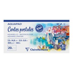 Aquapad Cartes Postales bloc collé 20F 7,5x14,8cm 300g