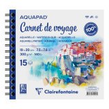 Aquapad Carnet de Voyage album spiralé 15F 19x20cm 300g