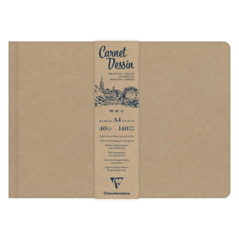 Carnet Dessin carnet cousu 40F A4 140g - Kraft