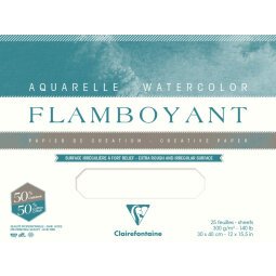 Flamboyant bloc collé 4 côtés 20F 24x32cm 300g