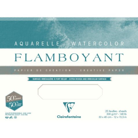 Flamboyant bloc collé 4 côtés 20F 31x41cm 300g