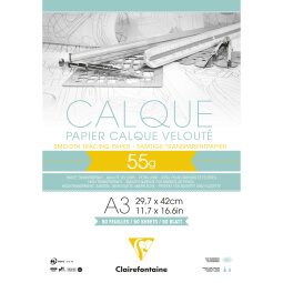 Papier Calque bloc collé 50F A3 55g