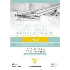 Papier Calque bloc collé 50F A2 55g