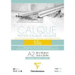 Papier Calque bloc collé 50F A2 55g