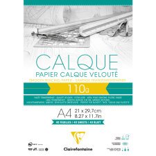 Papier Calque bloc collé 40F A4 110g