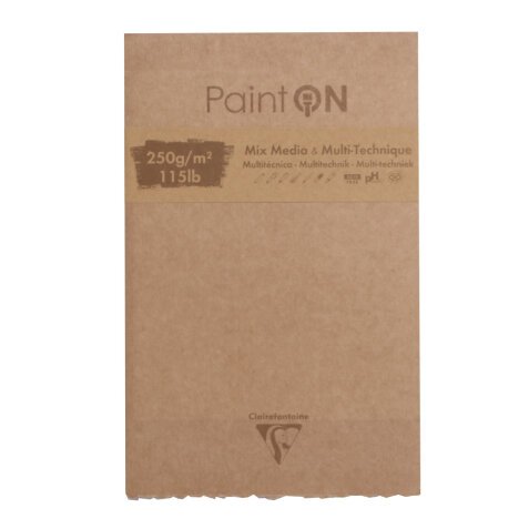 Paint'ON assorti bloc collé bords frangés 13,9x21,5cm 50F 250g - Assortiment