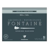 Fontaine Noir bloc collé 4 côtés 15F 30x40cm 300g grain fin