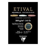 Etival Noir bloc collé 1 côté 15F A5 300g double grain