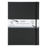 Layout double-face carnet ouverture à plat 25F A4 220g - Noir