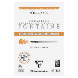 Fontaine Extra Blanc Grain Satiné bloc collé 4 côtés 15F 10x15cm 300g