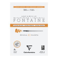 Fontaine Extra Blanc Grain Satiné bloc collé 2 côtés 12F A3 300g