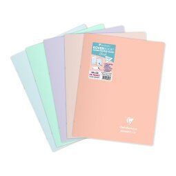 Cahier piqué Koverbook Blush 24x32cm 48 pages grands carreaux couverture polypropylène opaque bicolore - Assortis