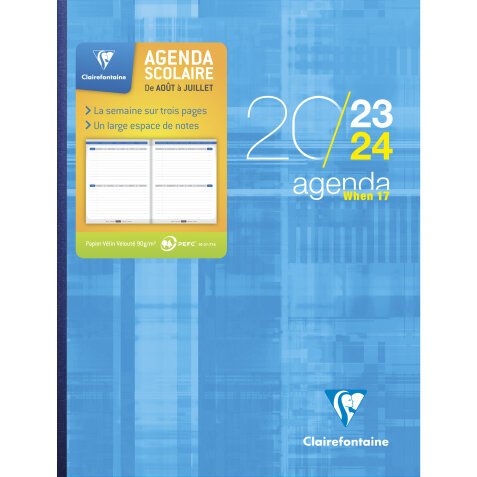 Agenda When 17 16 x 22 cm Semainier Août 2024 à Juillet 2025 - Couleurs assorties