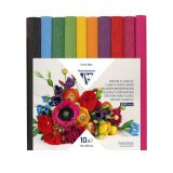 CRÉPON FLEURISTE, Pack de 10 rouleaux au format 25x100cm - Assortiment vif