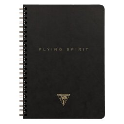 Carnet reliure intégrale à pochettes Flying Spirit Black A5 120 pages détachables ligné motifs assortis papier ivoire 90g - Noir