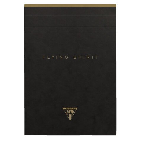 Bloc entoilé en-tête Flying Spirit Black A5 140 pages détachables ligné motifs assortis papier ivoire 90g - Noir