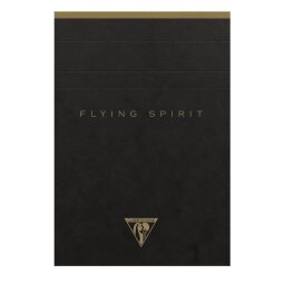 Bloc entoilé en-tête Flying Spirit Black A6 140 pages détachables ligné motifs assortis papier ivoire 90g - Noir