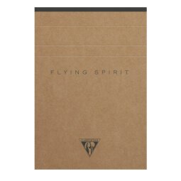 Bloc entoilé en-tête Flying Spirit Kraft A6 140 pages détachables ligné motifs assortis papier ivoire 90g - Brun