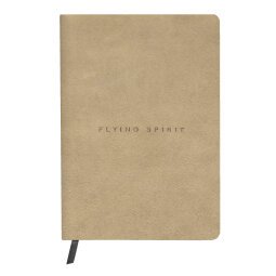 Carnet brochure cousue Flying Spirit Beige A5 180 pages DOT couverture cuir vieilli papier ivoire 90g - Beige