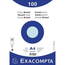 Pak 100 steekkaarten in folie - bristol effen niet geperforeerd - 210x297mm