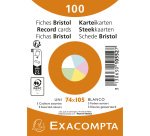 Fiches bristol, A7, uni, assorti