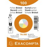 Fiches bristol, A7, uni, assorti