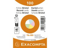 Fiches bristol, A7, uni, assorti