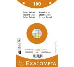 Fiche bristol 125 x 200 mm quadrillée 5 x 5 couleurs assorties perforée Exacompta - Boîte de 100