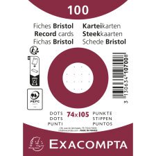 Paquet 100 fiches sous film - bristol dots non perforé - 74x105mm - Blanc